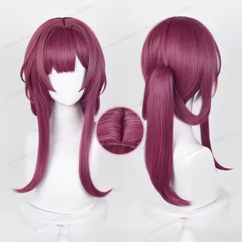 Kafka Cosplay Wig Honkai Star Rail Kafka 43cm Rose Purple Hair Heat Resistant Synthetic Anime Wigs + Wig Cap