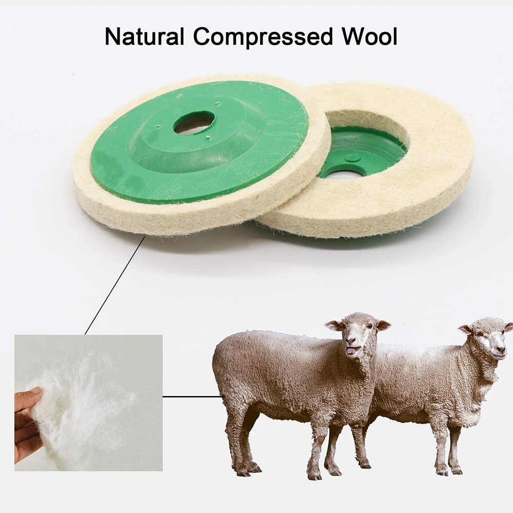 4 Inch Round Wool Felt Disc Wheel Pads for 100mm Angle Grinder Buffing Polishing Wool Disc Pad for 100 Angle Grinder