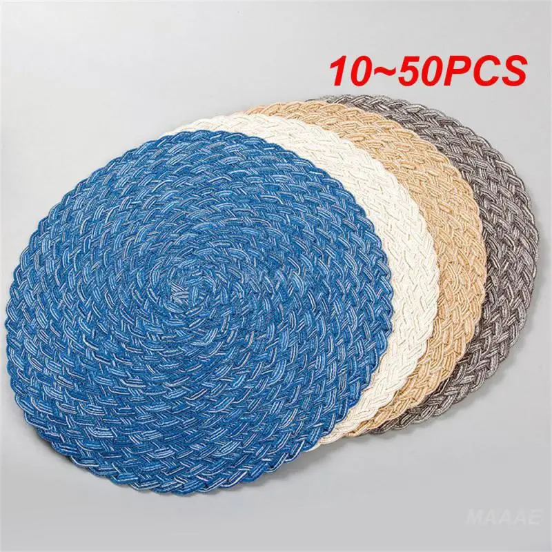 10~50PCS Household Table Mat No Mildew Meet Your Needs Hand Tied Japanese Thermal Insulation Pad Handwork