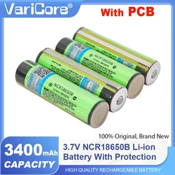 100% New secure Original NCR18650B 3400mAh 18650 Rechargeable Battery with PCB 3.7v for Flashlight batteries