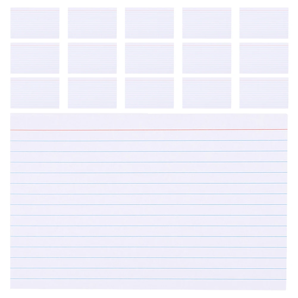 

200 Pcs Index Cards Note Pads Study Supplies College Students Paper 200g Ruled Lined Flashcards White Smooth Writing
