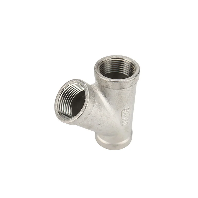 304 Stainless Steel Y-type 45 Degree Inclined Tee Female Thread Water Distributor Inner Wire Water Pipe Fittings