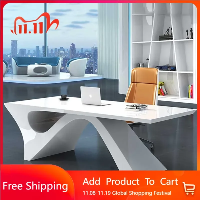 

White Gaming Office Desk Large Household Luxury Laptop Computer Office Desk Corner Executive Writing Mesa Ordenador Furniture