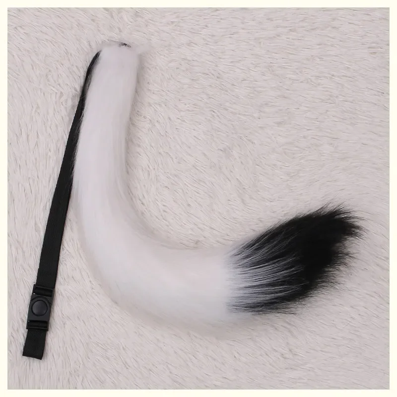 60cm  Animal Tail Black Red Cat Fox Tails  Role Play Birthday Party Adjustable Strap Anime Cosplay Costume Halloween Christmas