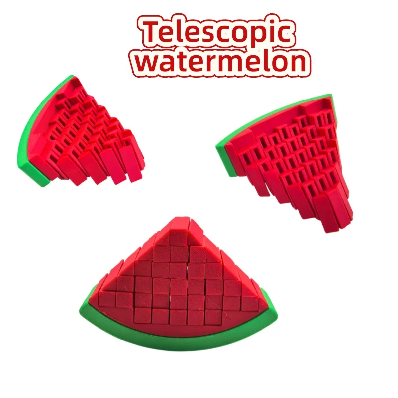 3D Printed Retractable Watermelon, Stress-Relief Fruit, Suitable for Various desktop Displays, Birthday and Holiday Gifts.