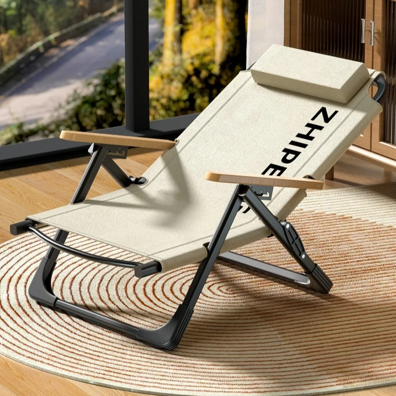 Foldable Beach Chairs Lazy-person Balcony Backrest Beach Chairs Napping Breaks Outdoor Furniture Cadeiras De Praia ZYSTY