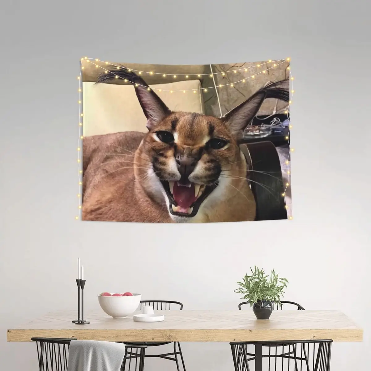 Arazzo Caracal Cat Floppa Meme Hippie personalizzato per la decorazione della camera da letto arazzi decorazioni per la casa