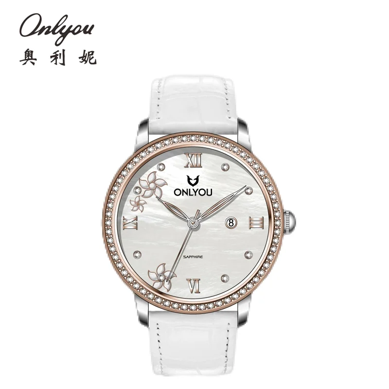 ONLYOU Luxury Brand Women's Watch,elegant Genuine Leather Strap,waterproof and Stylish Quartz Watch for Women,comes with A  Box
