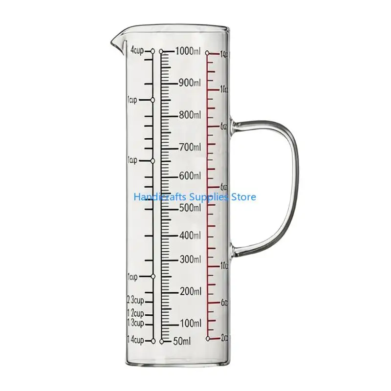 R1WA 500Ml Kitchen Measuring Cup Shatterproof Borosilicate Glass Essential Equipments