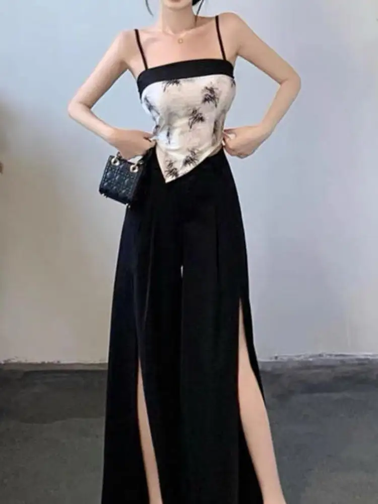 

plus Size Women's New Chinese Style Modified Autumn Winter Hanfu Camisole Vest Irregular Print Sleeveless Top Inner Wear