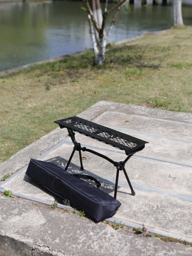 Mesa de té para exteriores de 0,5 unidades, mesa de Camping de aluminio, sistema táctico, mesa de almacenamiento individual plegable IGT portátil ampliable