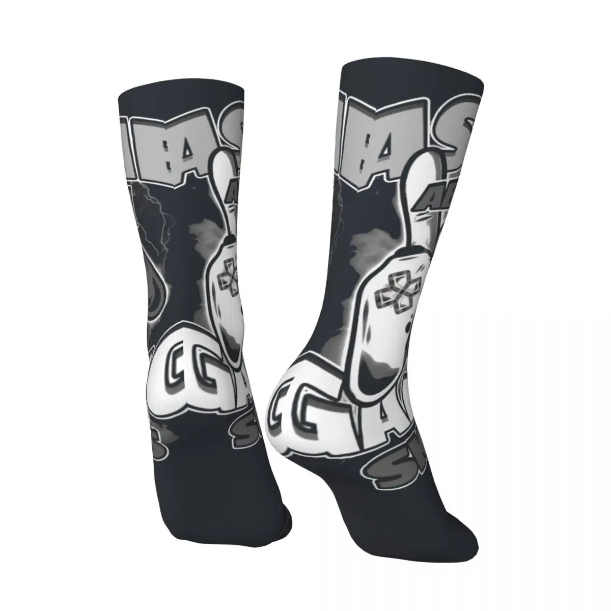 Hip Hop Vintage Retro Gaming Videogamer Outfit Crazy compression Socks Unisex Nostalgia School Style Seamless Printed Crew Sock