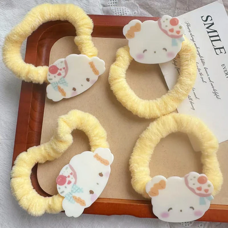 

Kawaii Hellokittys Cinnamoroll Fluffy Cartoon Elastic Bands Hair Scrunchie Cute Elastic Ponytail Holder for Girls Hair Accessory