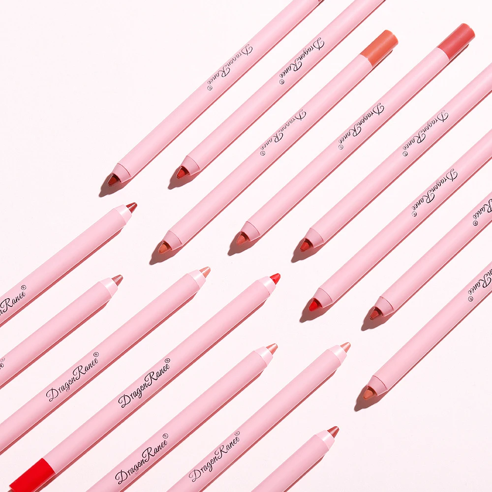 12가지 색상 매트 립 라이너 펜슬 방수 논스틱 컵 립스틱 롱래스팅 섹시 레드 브라운 립 라이너 메이크업 립 컨투어링