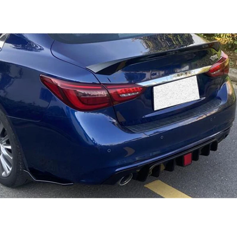 CEYUSOT FOR Car Trunk Spoiler Infiniti Q50 Q50S ABS Material Rear Lip Wing Tail Glossy Black Accessories Refit AS Style 2014-21