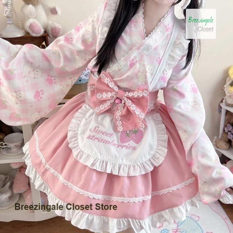 

Новый летний милый оригинальный костюм Лолиты, женское японское модное платье, милое платье принцессы, повседневное платье Джокера с дизайном