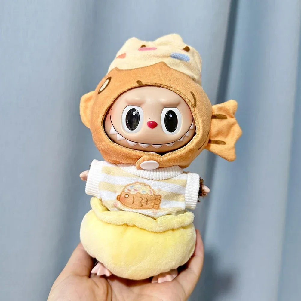 17cm Mini Plush Doll'S Clothes Outfit Accessories For Korea Kpop Exo Labubu Idol Dolls snapper Braised Bread Pants set Clothing