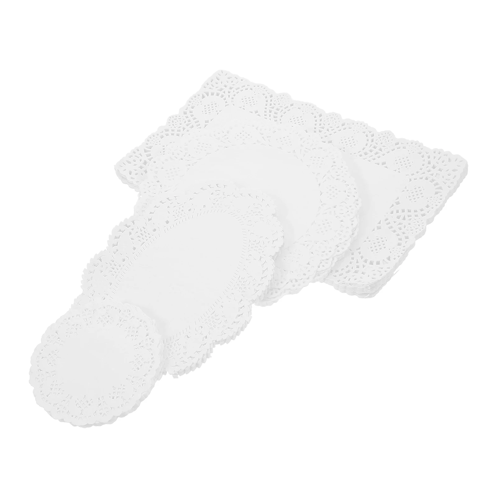 

400 Pcs Baking Paper Doilies Thick Food Grade Oil Absorbent Round Lace Plate Decorations Disposable Cake Trays Hollow Paper Pad