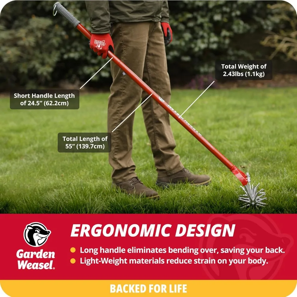 آلة زراعة دوارة 2 في 1 وحراثة يدوية للحديقة والحديقة - تهوية، عشري، زراعة التربة بكفاءة