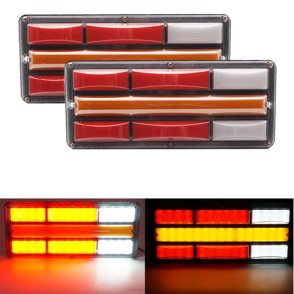 

2pcs LED light guiding water steering brake 24V super bright waterproof shockproof dust proof trailer Truck rear lights