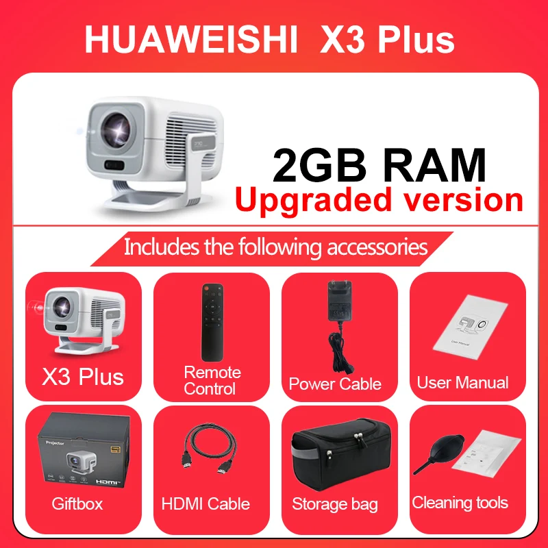 HUAWEISHI 4K Projector Android Native Draagbare 1080P Autofocus 600ANSI Video home Cinema Outdoor hd led Projetor