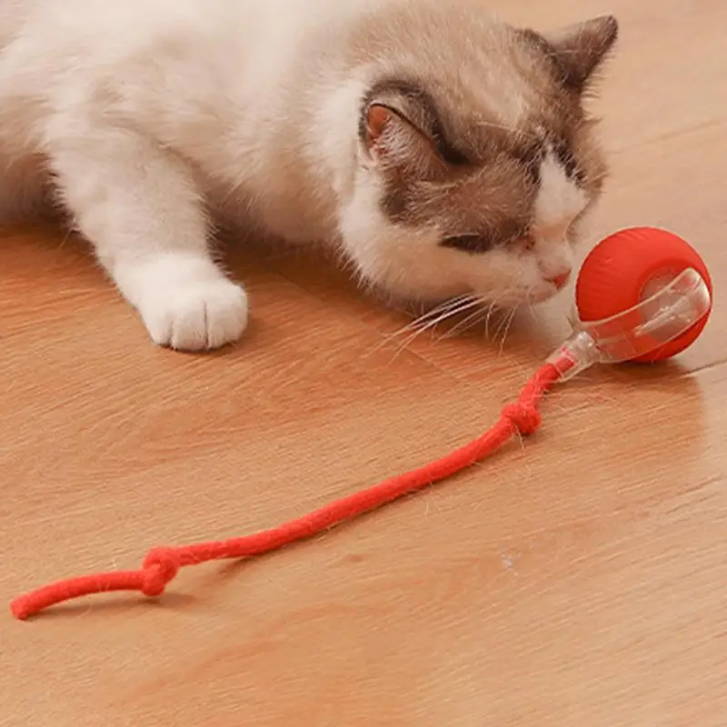 Cat Ball Toy Automatic Rolling Ball Interactive Toy Electric Cat Toy Faux Tail Motion Sensor Cat Toy Balls For Cat Interaction