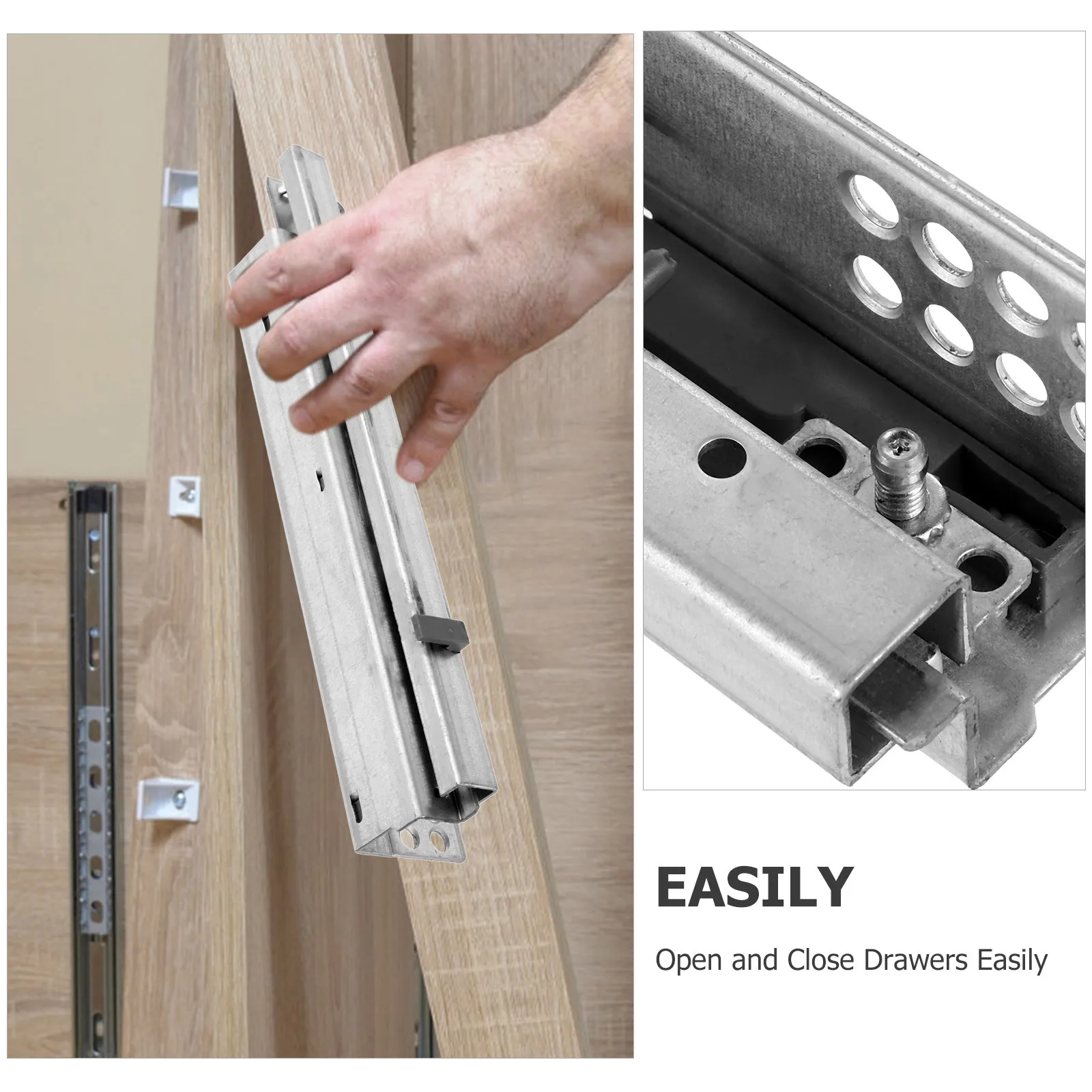 

1Pair Precision Metal Drawer Slides Silent Heavy Duty Durable Replacement Household Drawer Glides and Sliding Rails