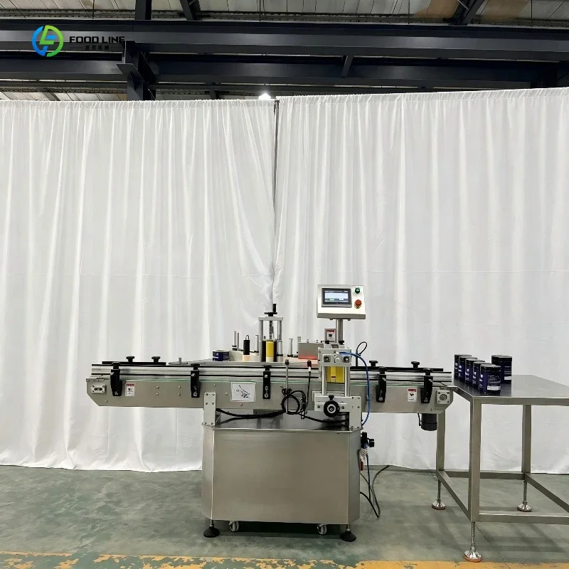 Labeling Machine Wrap Around Label Applicator For Cosmetic Round Bottle Paper Box FL Customized