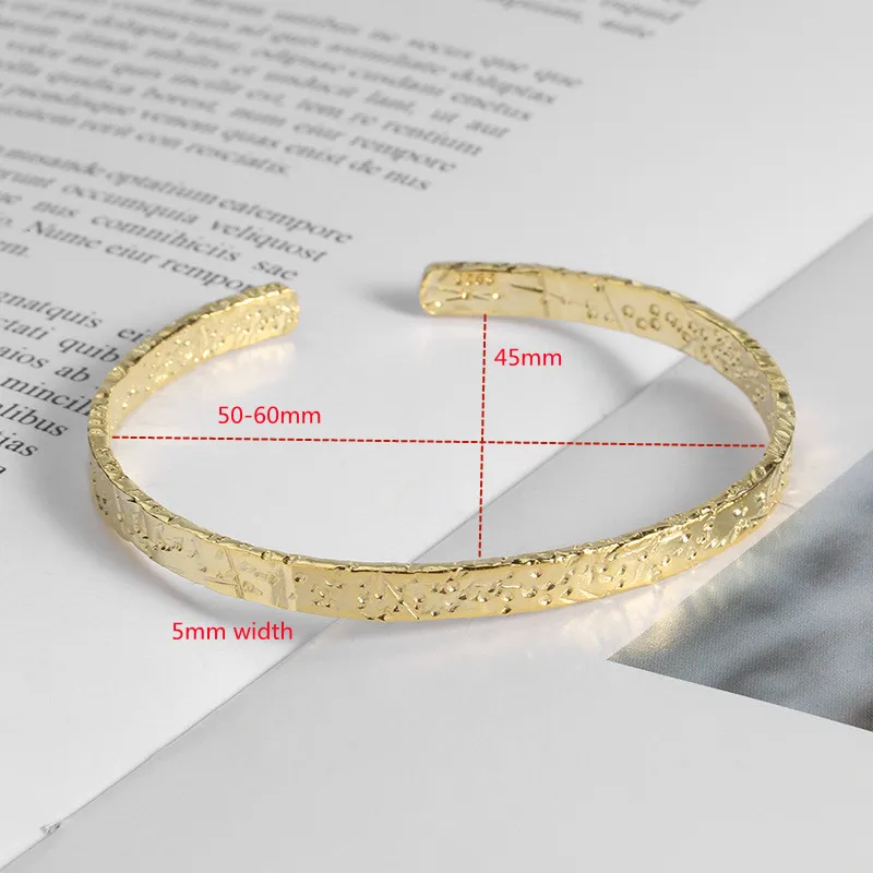 Buyee 925 Sterling Silver Simple Open Bangles Circle for Women Girl Fashion Family Party Fine Jewelry Bangles