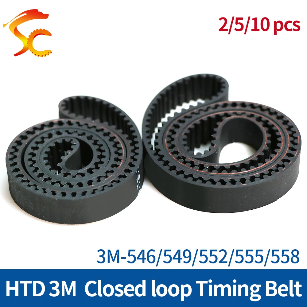 High quality 3M closed loop Timing Belt Length 3M-546/549/552/555/558mm width 6/10/15mm Circular Arc tooth Synchronous belt