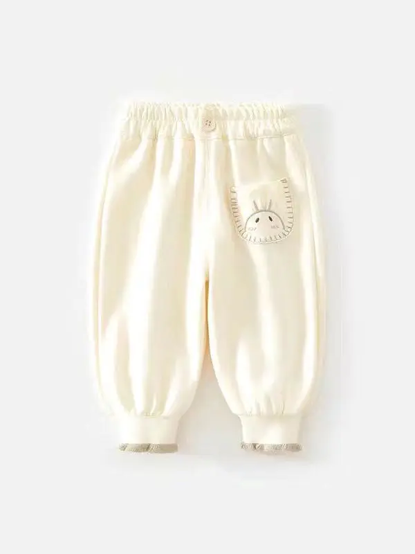 Luźne, modne koreańskie spodnie dla dziewczynek z kolekcji jesiennych, spodnie z mankietami w stylu Harajuku dla niemowląt, uniwersalne, długie spodnie codzienne.