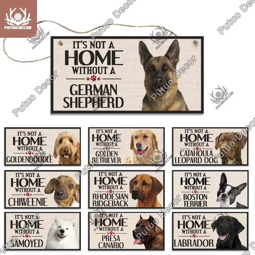 Putuo Dekor-Holz Anhänger Plakette, Hund Zeichen, schöne Plakette, hängende Hundezwinger Dekoration