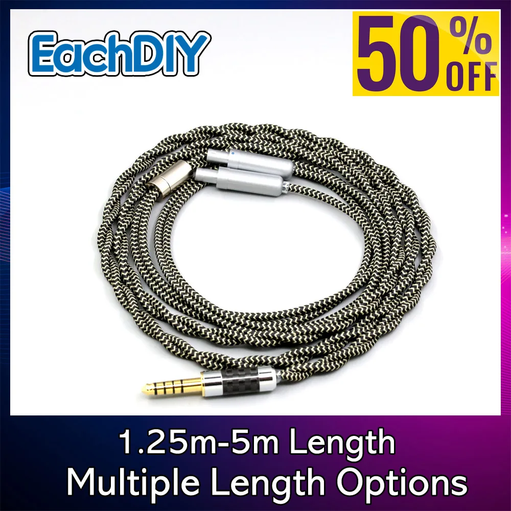 

2 Core 2.8mm Litz OFC Earphone Shield Braided Sleeve Cable For Sennheiser HD800 HD800s HD820s HD820 Dharma D1000 LN008062
