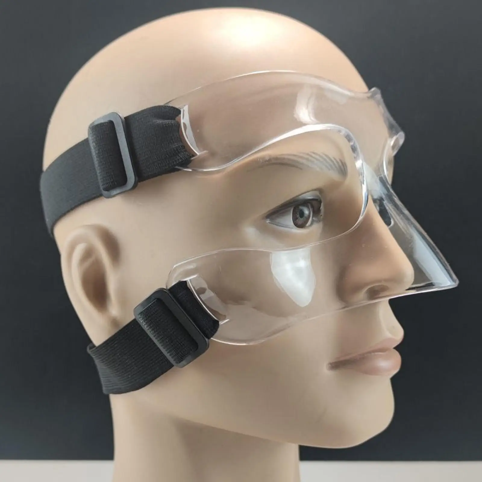 Protector de nariz de baloncesto transparente, mascarilla deportiva, correa elástica anticolisión
