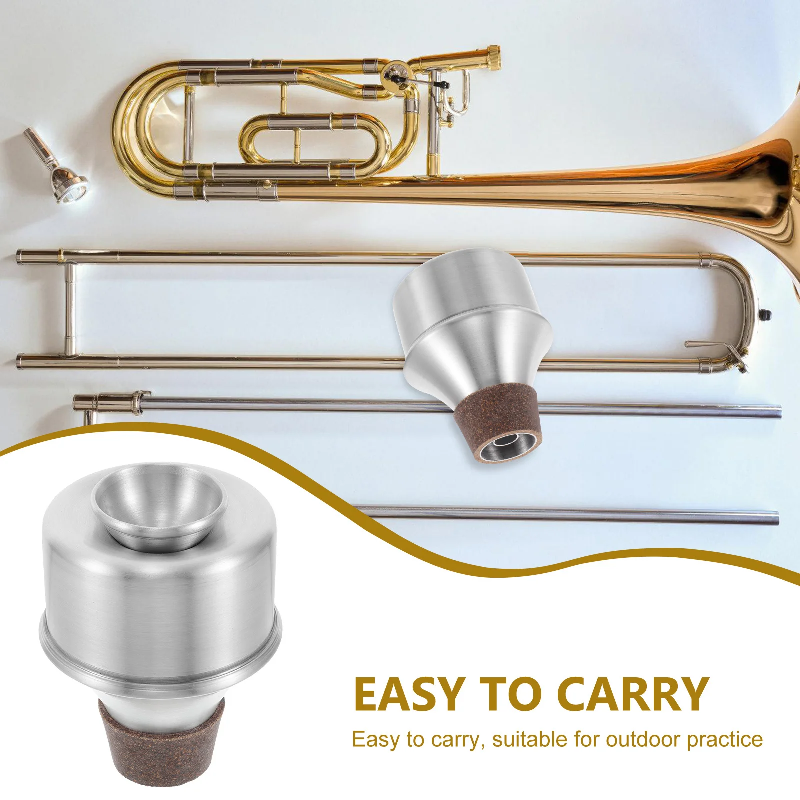 كتم صوت البوق المعدني المستقيم للمنزل، جزء بديل لآلة كتم الصوت للمبتدئين من سبائك الألومنيوم