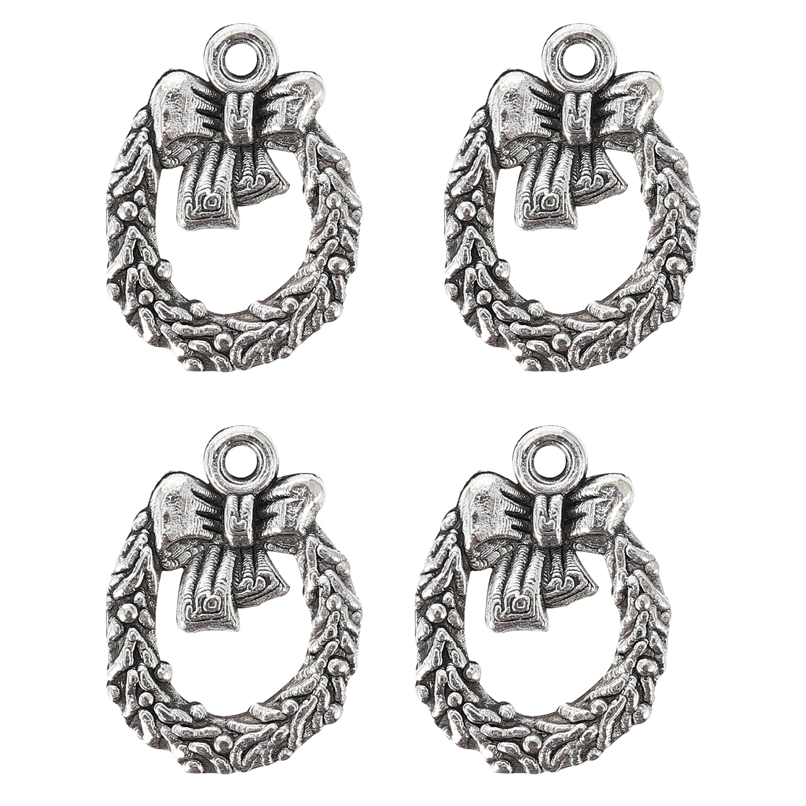 

100 Pcs Bow Knot Charms Pendant DIY Jewelry Accessories High Quality Alloy Decorative Pendants Christmas Wreath Bracelet H made