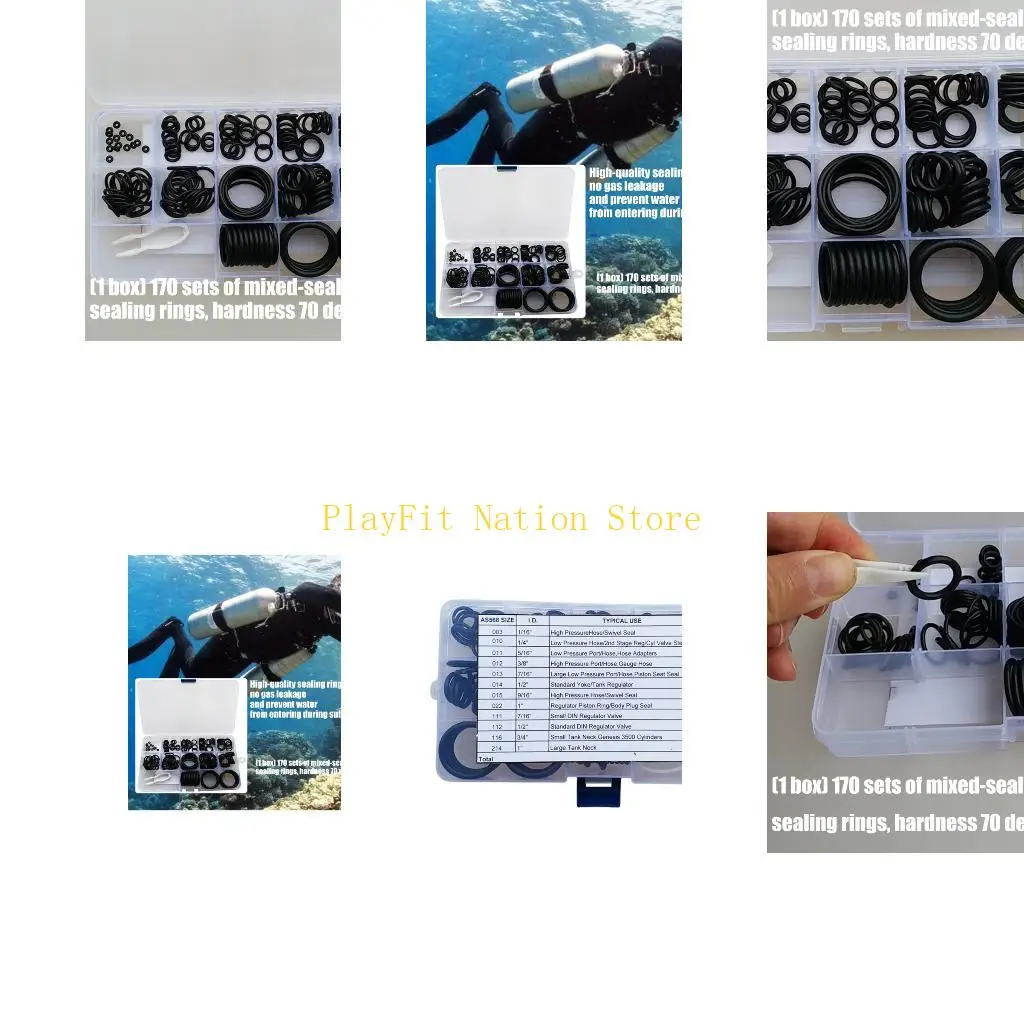242F 170 Uds. Anillos tóricos impermeabilizados varios tamaños para equipos buceo, accesorios para piscinas