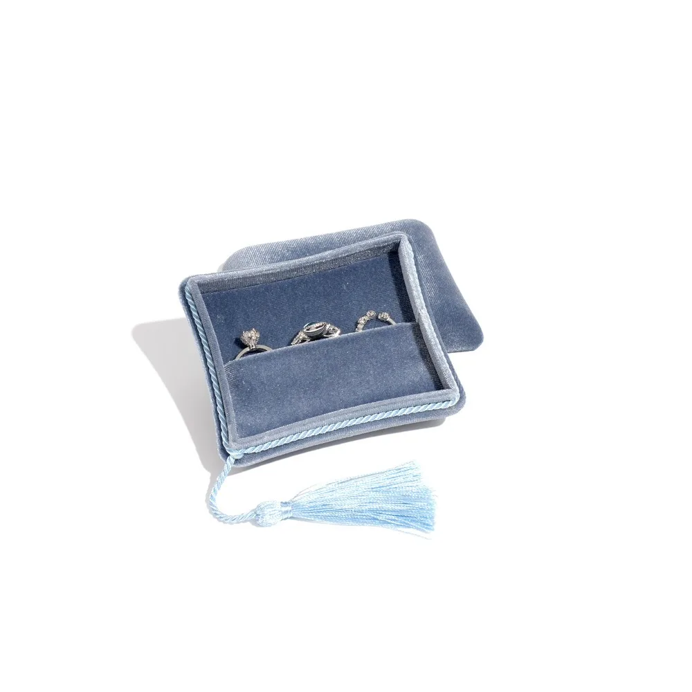

New Velvet Tassel Jewelry Box Multifunctional Portable Storage Box Soft Storage Packaging