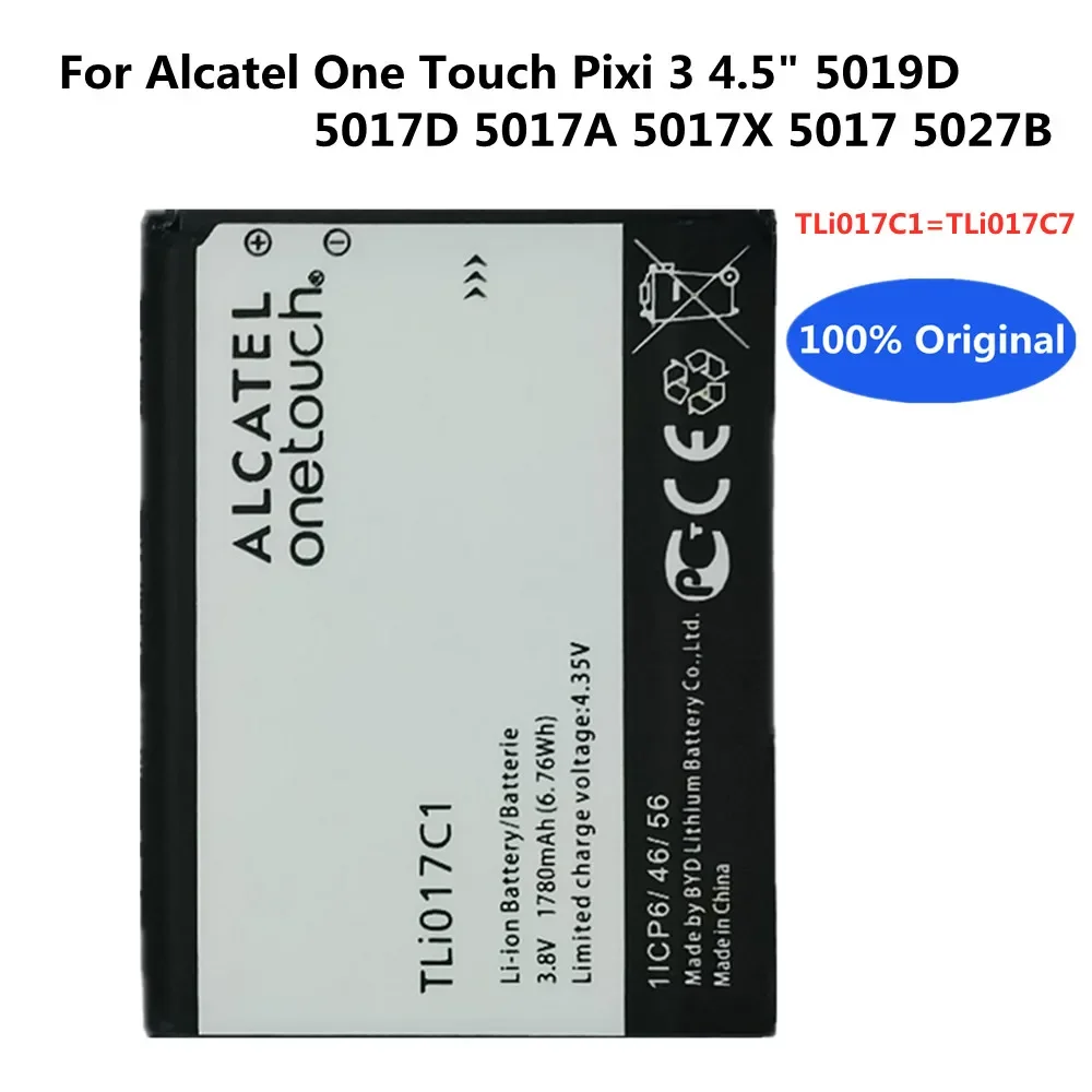 1780mAh Original TLi017C1 Battery For Alcatel One Touch Pixi 3 4.5