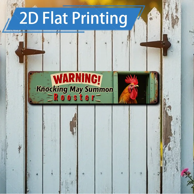 1pc 4x16 polegadas sinal de metal "sinal de aviso de galo rústico-decoração de fazenda vintage"