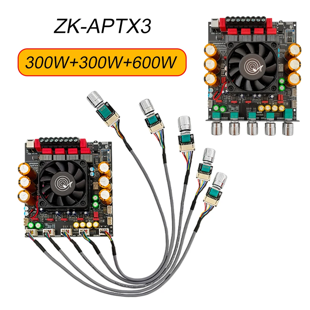 300W+300W+600W TPA3255 Bluetooth-compatible Power Amplifier Board 2.1 Channel Subwoofer Theater Audio Stereo Equalizer ZK-APTX3