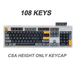 108 Key Keycaps CSA Pbt Keycap Gray Black Simple Color Matching Boys Game Office Diy Mechanical Keyboard Mx Switch Keycaps