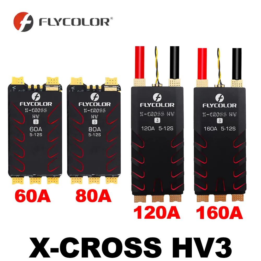 FLYCOLOR X-CROSS HV3 60A 80A 120A 160A فرش ESC 5-12S BL32 سرعة تحكم ل RC FPV سباق الطائرة بدون طيار كوادكوبتر X-Class #2