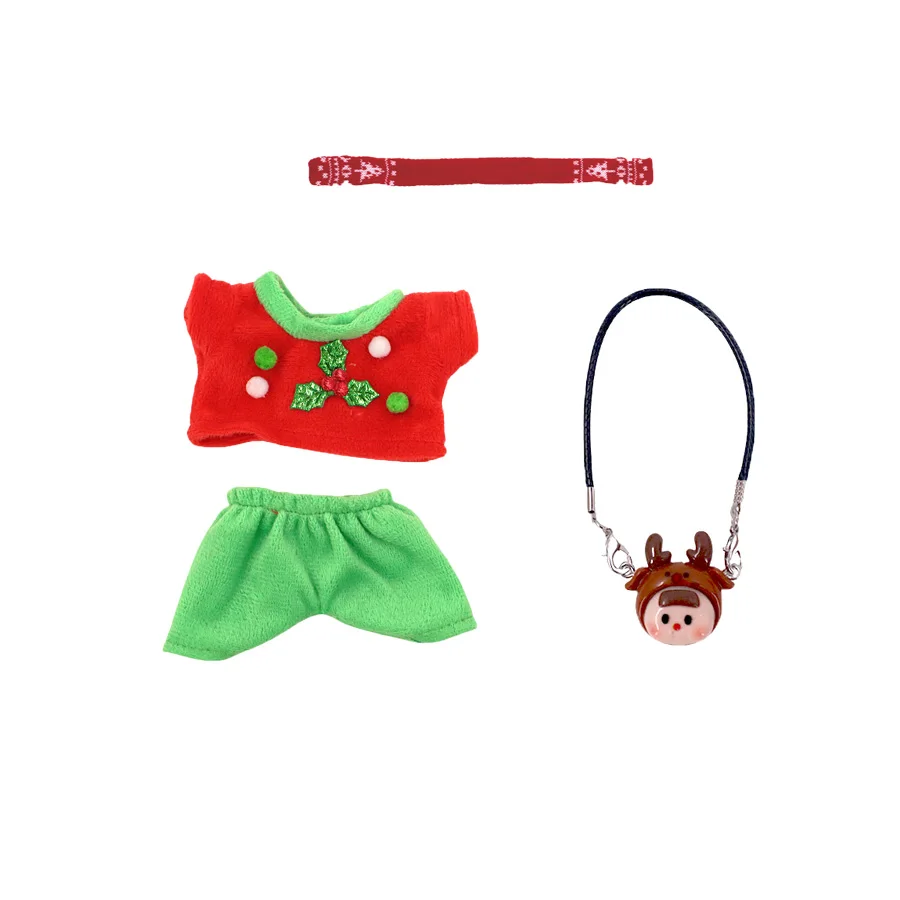 Accessoires de poupée Labubu 17cm, chapeaux mignons, pulls, pantalons, ensemble de vêtements de noël, cadeaux de noël pour enfants