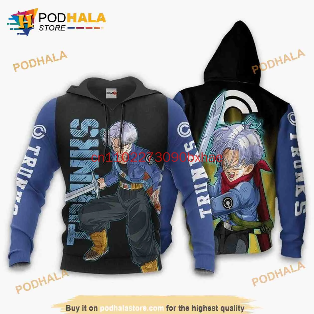 

New Future Trunks Dragon Ball Christmas Hoodie 3D Printed Cosplay Costumes Trendy Street Harajuku Children's Pullover Hoodie
