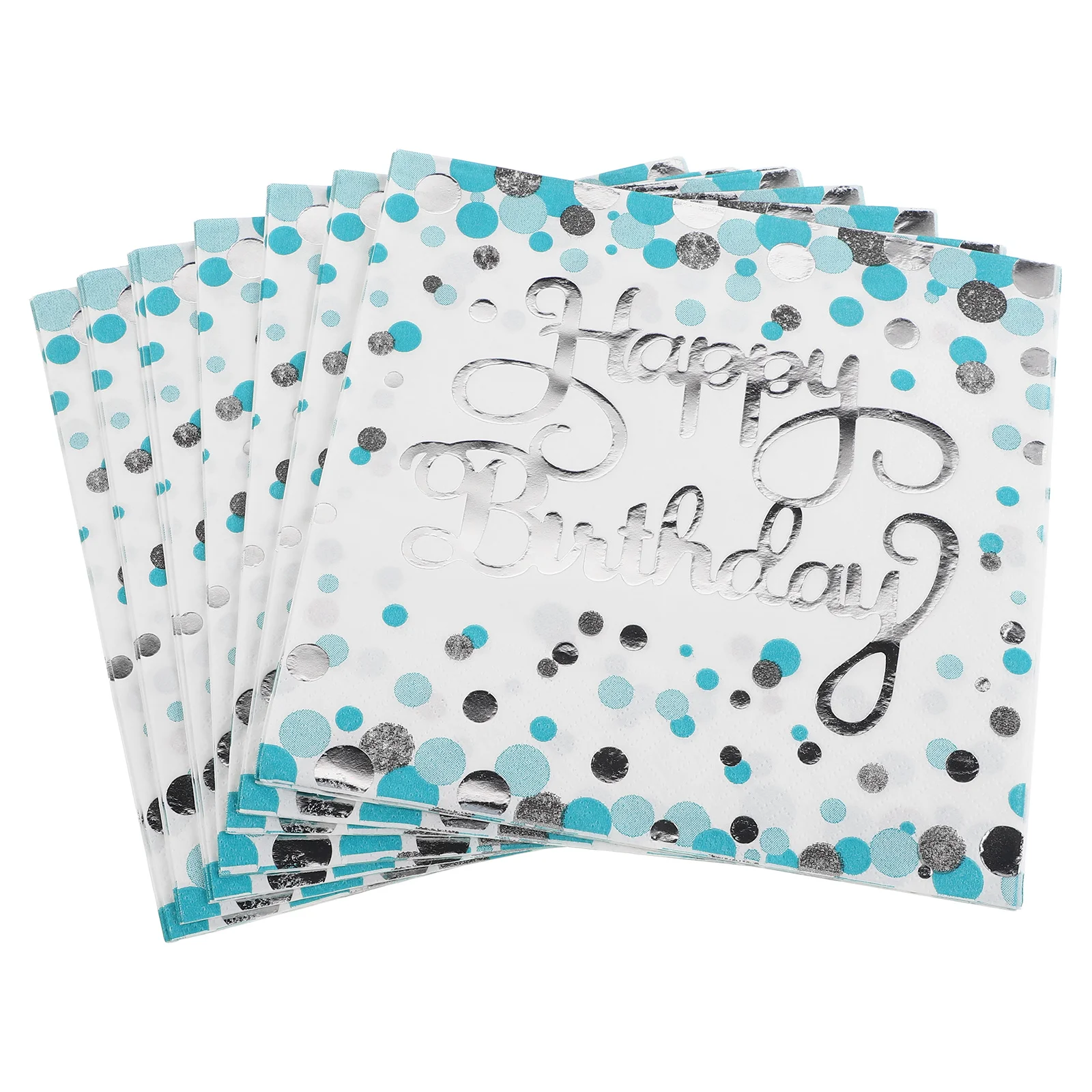 40 pezzi tovaglioli in lamina d'argento con punto blu, tovaglioli da cocktail usa e getta per feste di compleanno, stoviglie in carta velina per matrimoni, bambini