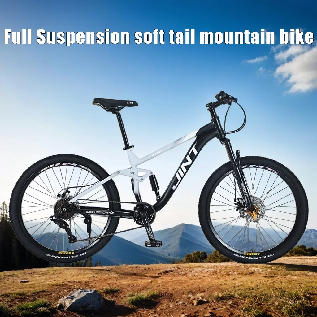 26 inch soft tail mountain bike double disc brake mtb Full Suspension Cross Country Bicycle 24 speed Downhill bicicleta adult