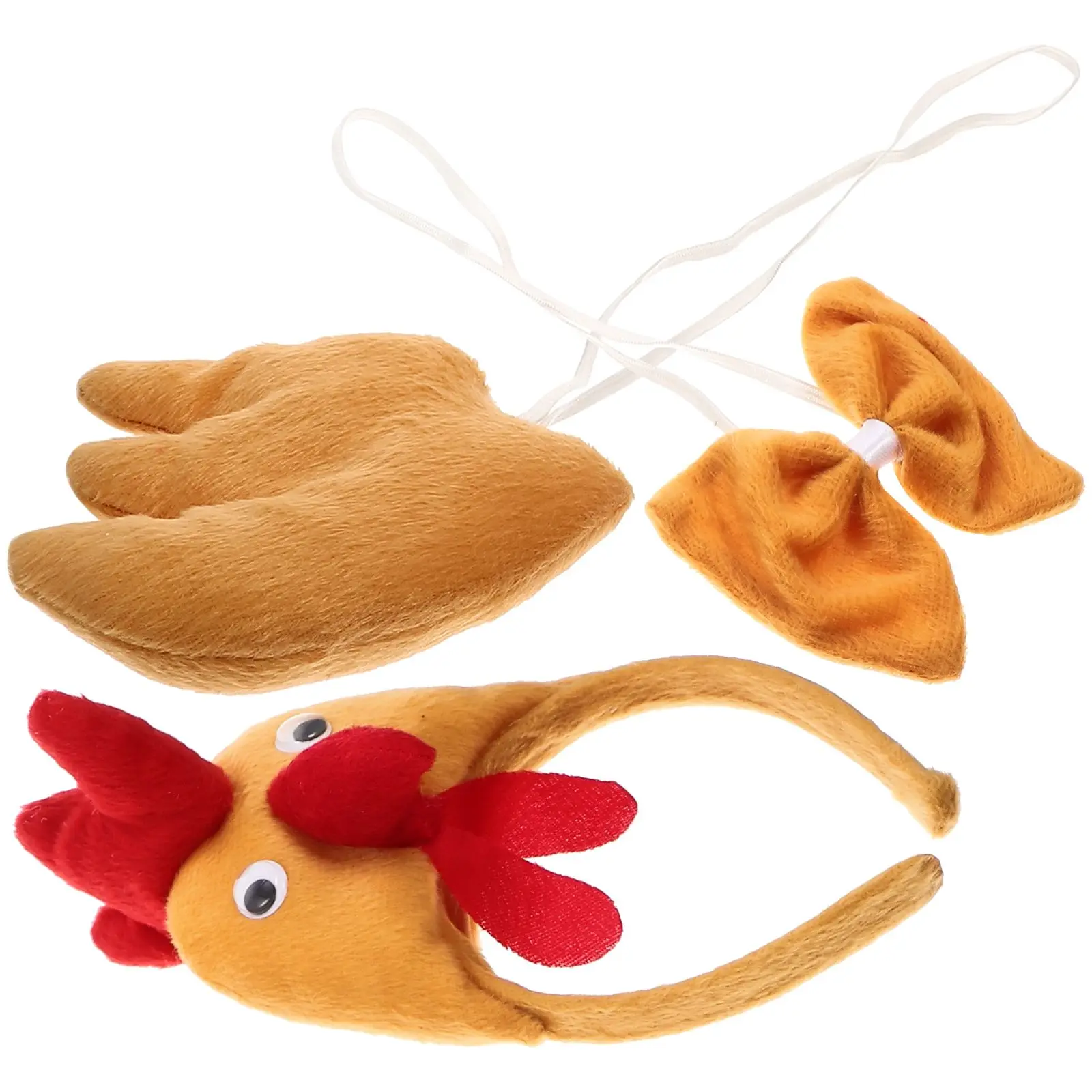 

1 set Easter Chicken Costume Set Animal Headband Tail Bow Tie Cosplay Accessory Party Favor Headwear For Women Men