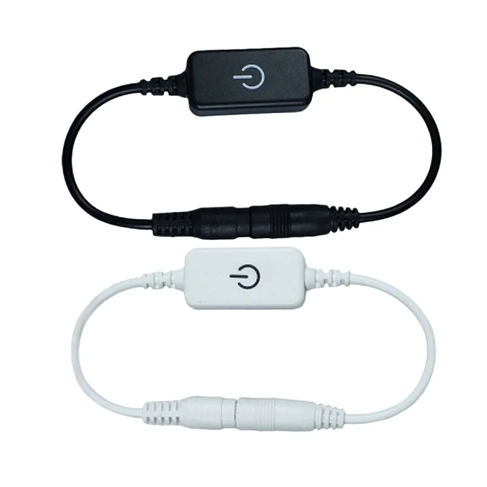 

Светодиодная лента, сенсорный диммер постоянного тока 5,5*2,1 мм, женский и мужской светодиодный переключатель, разъем для 12 В, 24 В, 5050, 3528, одноцветная световая лента