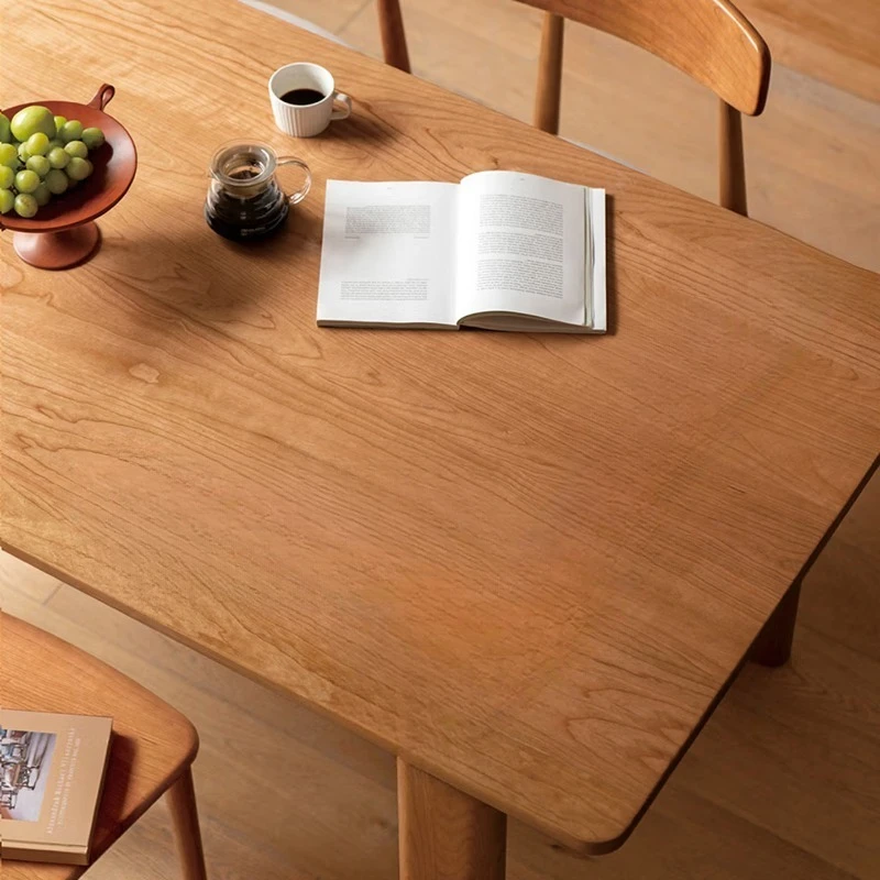 

Solid wood dining table rectangular black label long table medium antique table